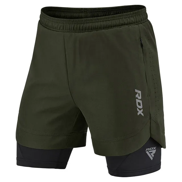 RDX T16 Pantaloncini MMA 2 in 1 Compressione Traspiranti