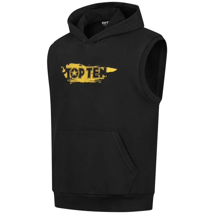 TOP TEN Power Ink 3D Felpa Smanicata Tank Hoodie in Cotone