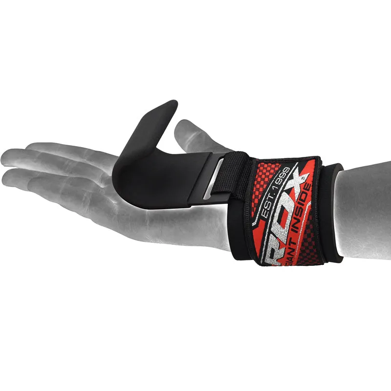 RDX W5 straps sollevamento pesi con gancio neri