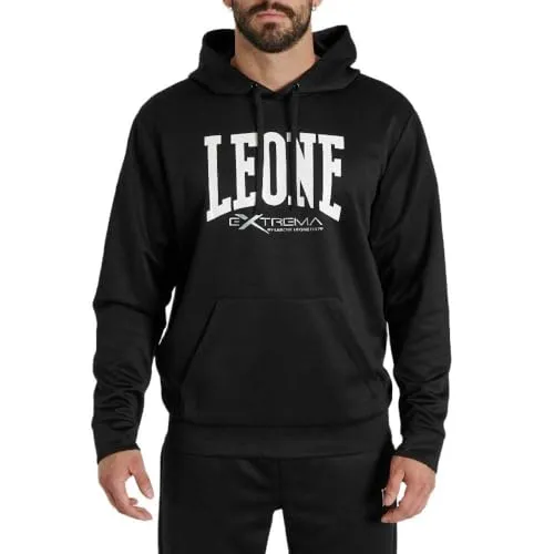 Leone1947 Logo Hoodie Felpa Cappuccio Nero calda