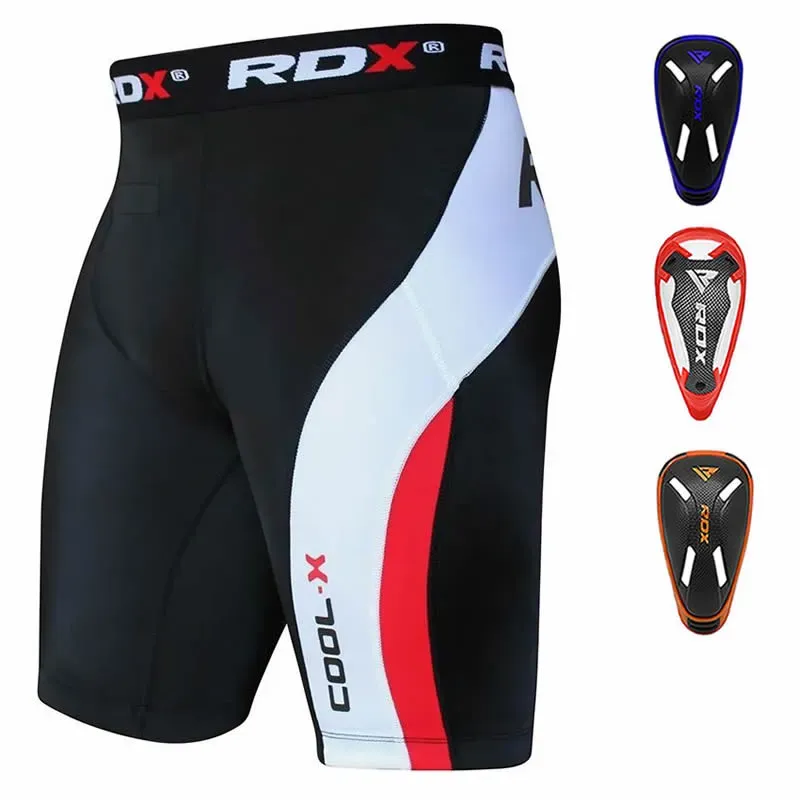 RDX MB Pantaloncini Compressione con Conchiglia rossi