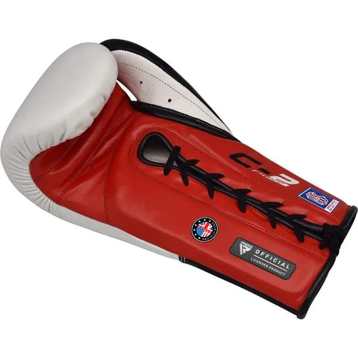 RDX C2 Fight Guantoni Boxe Pelle 10oz Rossi da Match