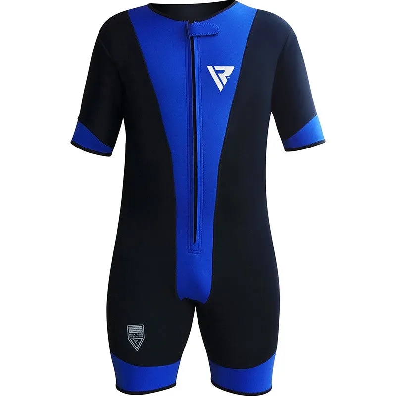 RDX 1U tuta sauna neoprene blu sudore allenamento