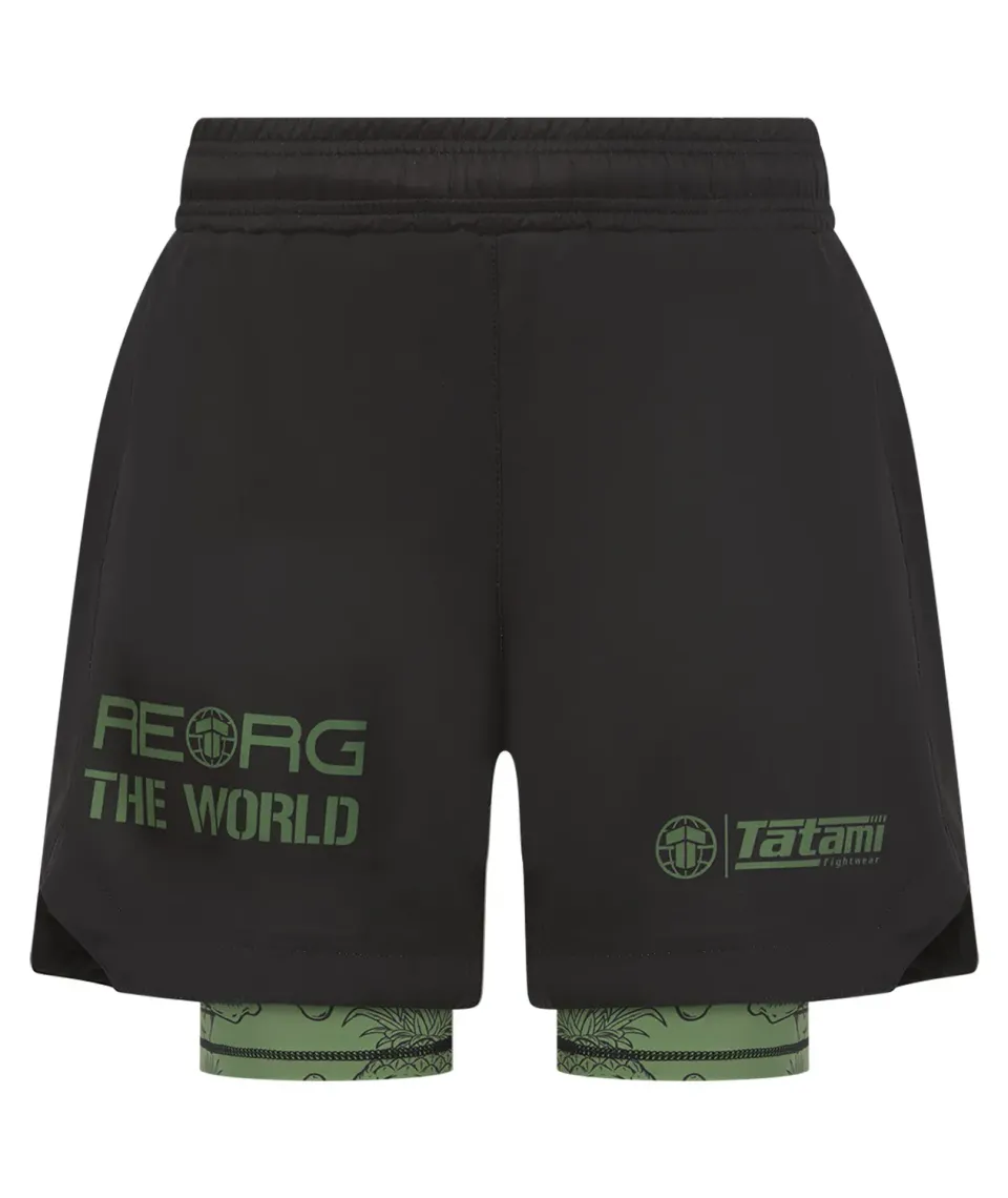 Tatami Reorg Hybrid pantaloncini grappling neri kaki