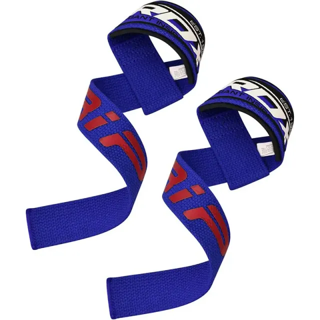 RDX W2 Cinghie Sollevamento Pesi Blu Cotone