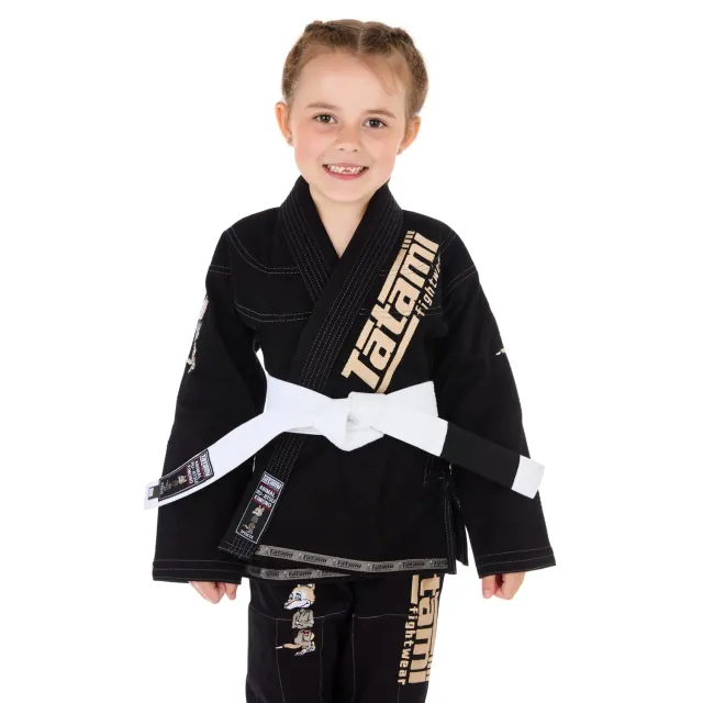 Tatami Meerkatsu Animal kimono BJJ bambino nero cotone
