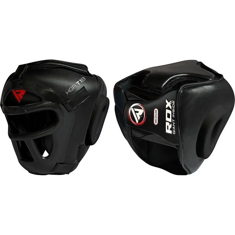 RDX T1 casco boxe nero con griglia facciale removibile