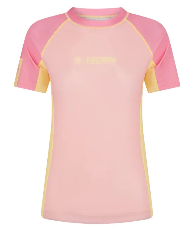Tatami Contrast Candy rash guard donna manica corta rosa