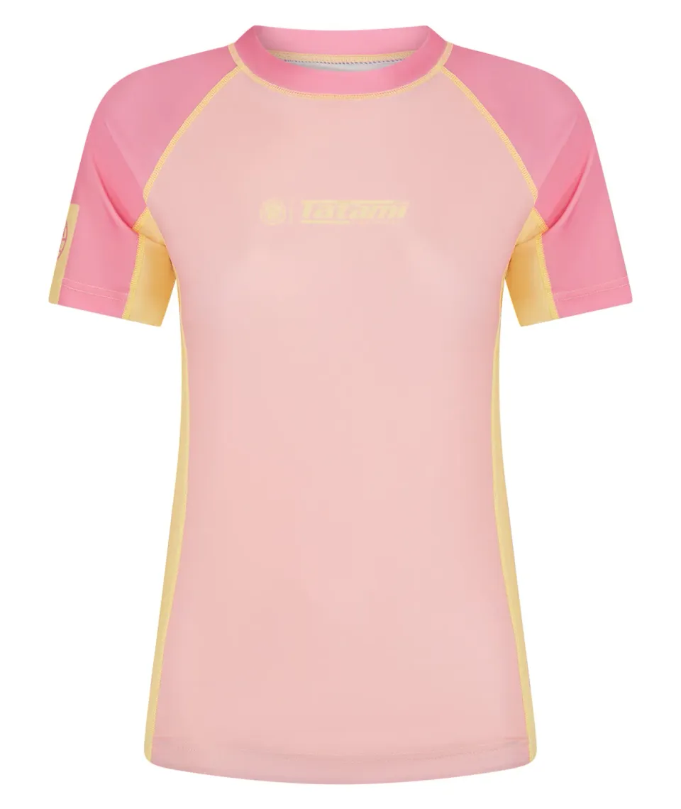 Tatami Contrast Candy rash guard donna manica corta rosa