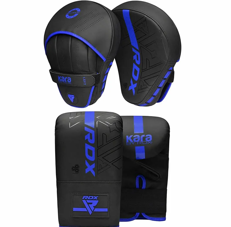 RDX F6 Kara Set Guanti Sacco + Colpitori Focus Nero