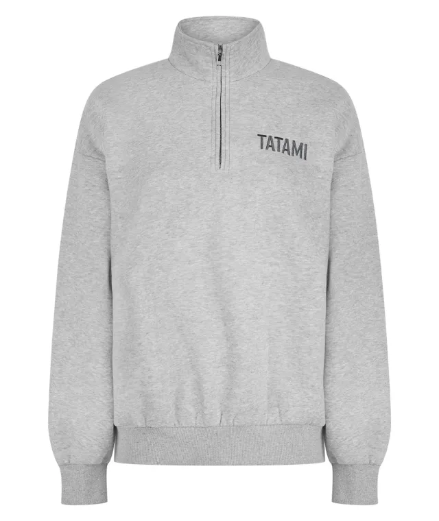 Tatami Fightwear Quarter Zip Jumper felpa grigia pile 250 GSM