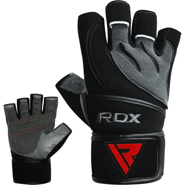 RDX L4 Guanti Palestra Pelle Nappa con Polsiera