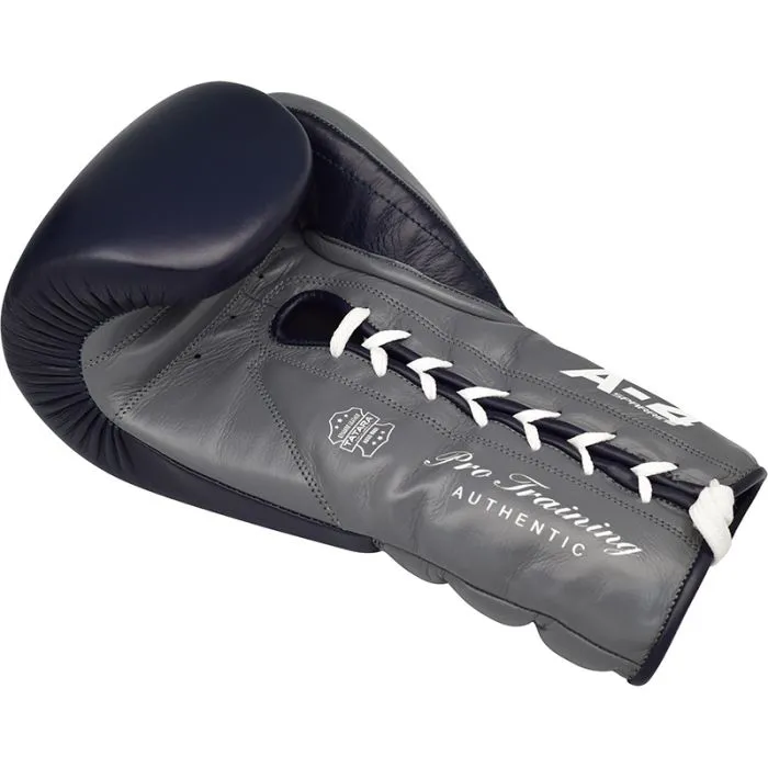 RDX A4 guantoni boxe lacci blu pelle bovina sparring