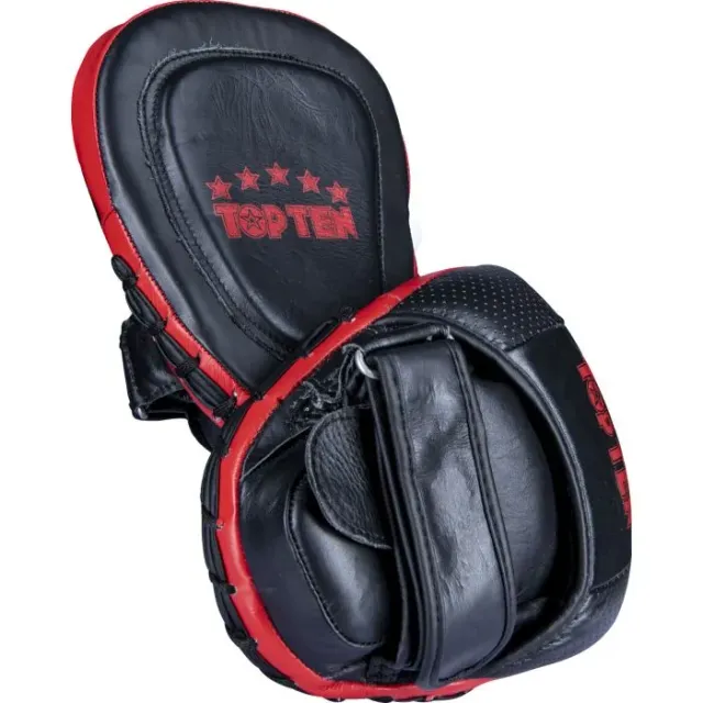 TOP TEN Drums colpitori vera pelle nero-rosso paio