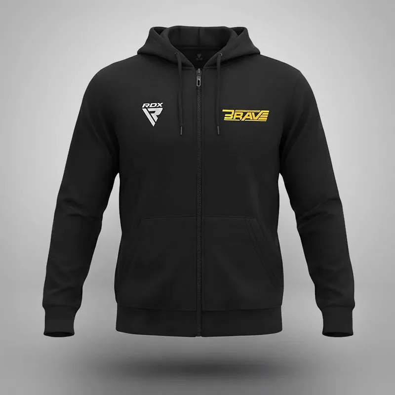 RDX Brave B1 felpa cappuccio cotone 300GSM nera oro