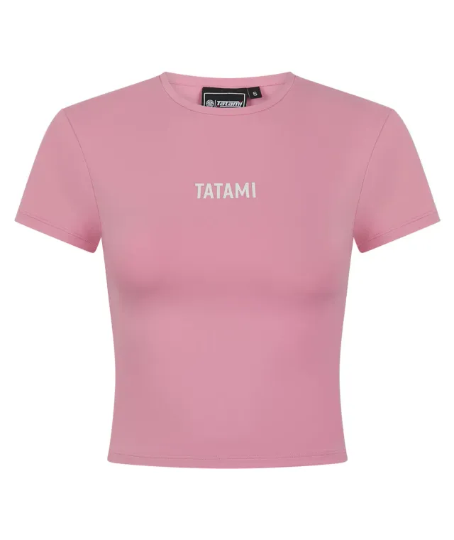 Tatami Fightwear Ladies Luxe Cropped T-Shirt Rosa Blush Coprente