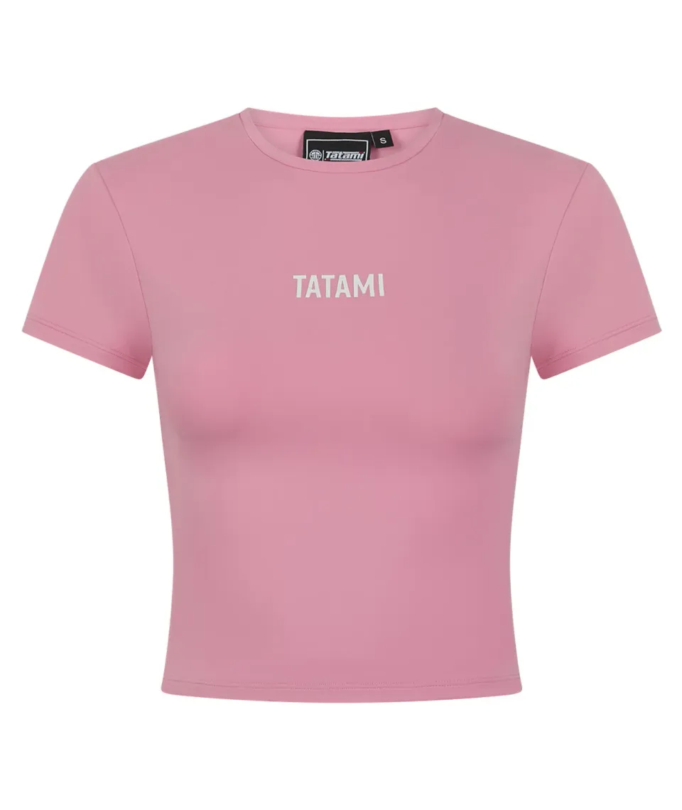 Tatami Fightwear Ladies Luxe Cropped T-Shirt Rosa Blush Coprente