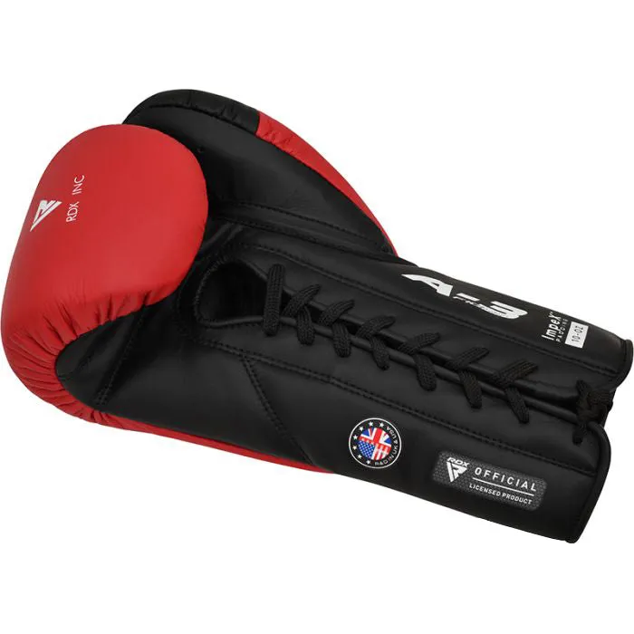 RDX Apex A3 Pro guantoni boxe lacci 10oz rossi